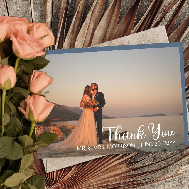 Simple Minimalist One Photo Wedding Thank You (Creator Uploaded)