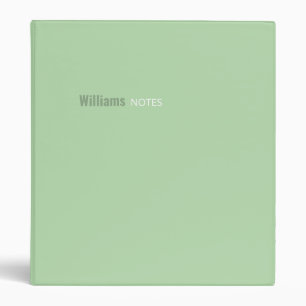 Simple Minimalist Pale Green Binder for Notes