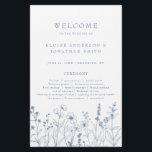 Simple Minimalist Periwinkle boho Wedding Program<br><div class="desc">Simple Minimalist Elegant Dusty Blue Periwinkle Modern Wedding program with wildflowers. Please find more matching designs and variations from my store. And feel free to contact me for further customization or matching items.</div>