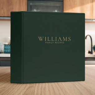 Simple Minimalist Personalized Family Recipes Binder