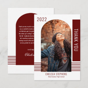 Simple Minimalist Photo 2022 Graduation Thank You