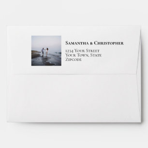 Simple Minimalist Photo Modern Unique Wedding Envelope