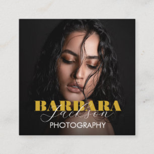 simple minimalist photo photographer  square business card