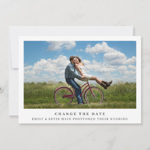 Simple Minimalist Photo Wedding Change the Date Announcement
