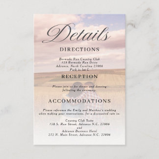 Simple Minimalist Photo Wedding Details Card