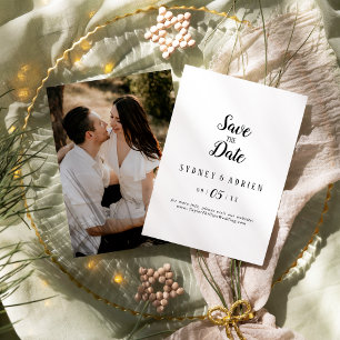 Simple Minimalist Photo Wedding Save The Date