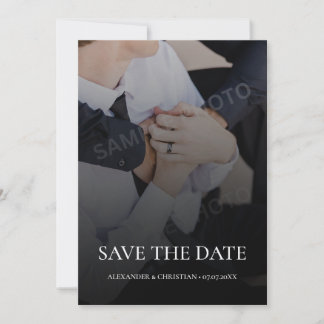 Simple Minimalist Photo with QR Code Wedding Save The Date
