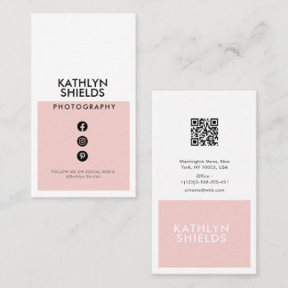 Simple Minimalist Photographer Professional Business Card