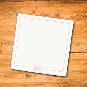 Simple Minimalist Pink Monogram initials Post-it Notes