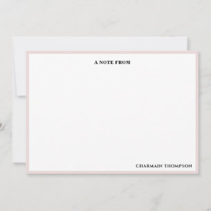 Simple Minimalist Pink White Card