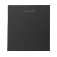 Simple Minimalist Plain Black Gold Personalized