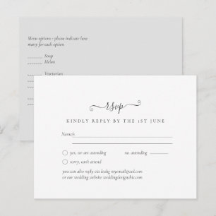 Simple Minimalist Plain White RSVP Wedding  Postcard