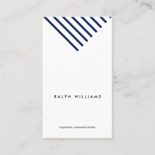 Simple Minimalist professional blue nautical lines Business Card