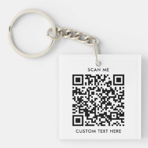 Simple Minimalist QR Code Business Logo Keychain