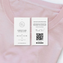 Simple Minimalist QR Code Clothing Price Tag Label