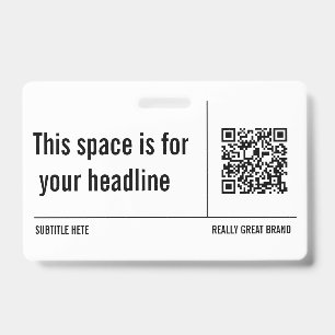 Simple Minimalist QR Code Custom Professional Badge