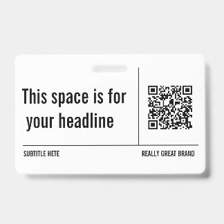  Simple Minimalist QR Code Custom Professional  Badge