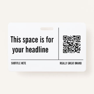 Simple Minimalist QR Code Custom Professional Badge