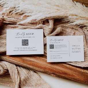 Simple Minimalist QR Code RSVP Postcard