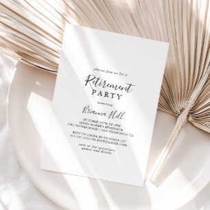 Simple Minimalist Retirement Party Invitation