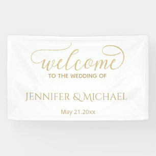 Simple minimalist romantic gold foil calligraphy banner