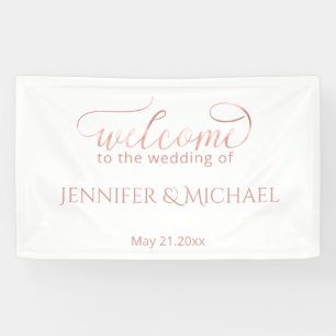 Simple minimalist romantic rose gold calligraphy banner
