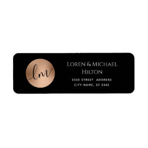 Simple minimalist rose gold circle monogram