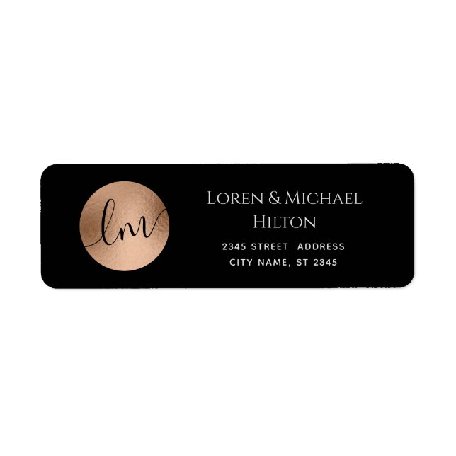 Simple minimalist rose gold circle monogram (Front)