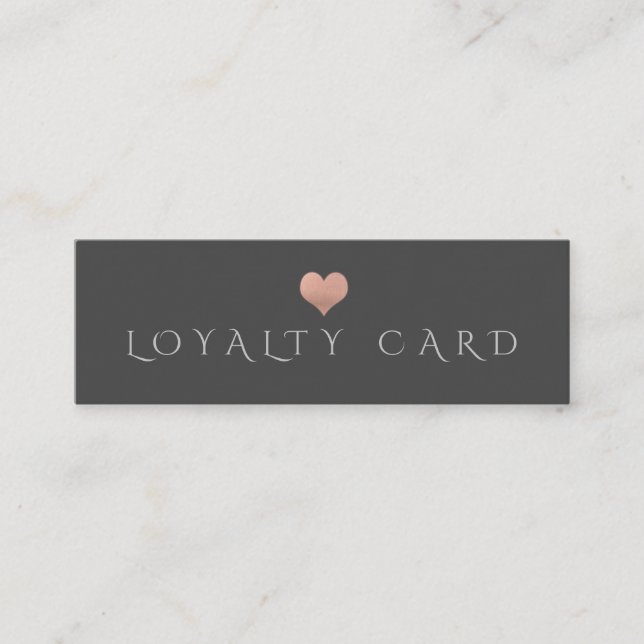 Simple minimalist rose gold heart loyalty card (Front)