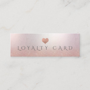 Simple minimalist rose gold heart loyalty card