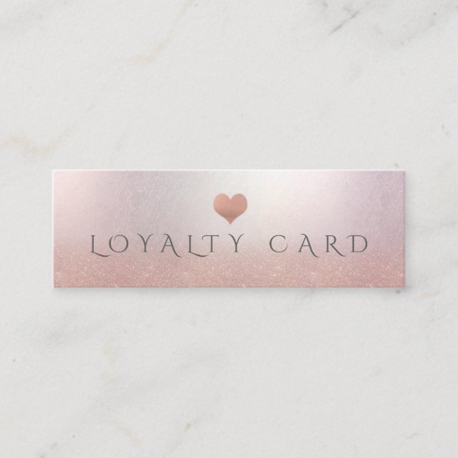 Simple minimalist rose gold heart loyalty card (Front)