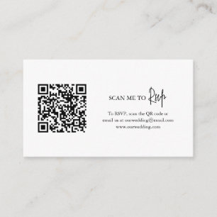 Simple Minimalist RSVP Elegant QR Code Wedding Enclosure Card