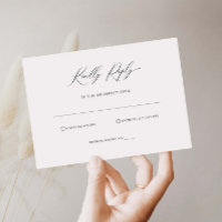 Simple minimalist RSVP Reply Card