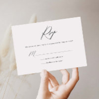 Simple minimalist RSVP Reply Card