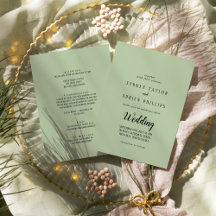 Simple Minimalist|Sage Front and Back Wedding