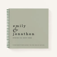 Simple Minimalist Sage Green Wedding Guest Book