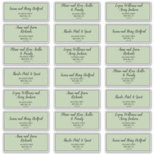 Simple Minimalist Sage Guest Address Labels