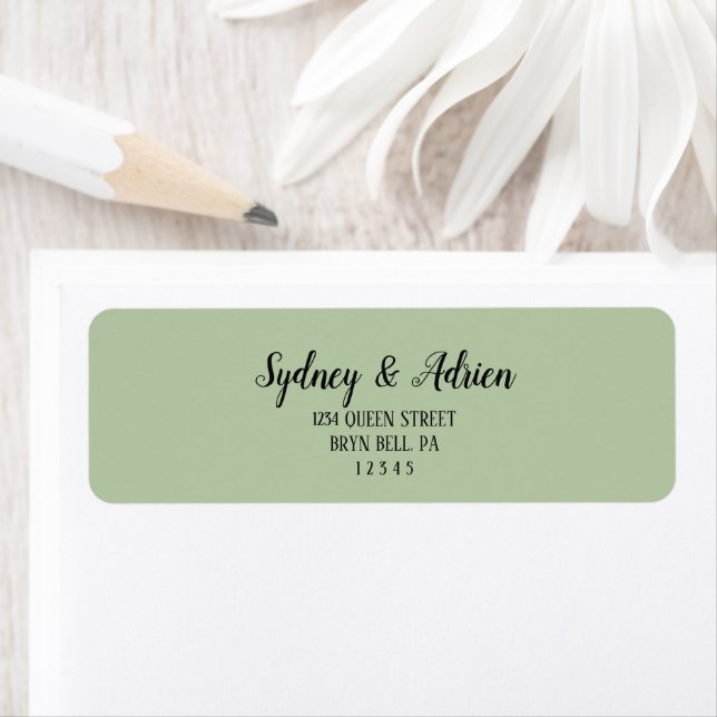 Simple Minimalist|Sage Invite Return Address (Insitu)