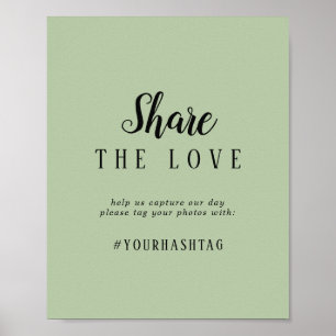 Simple Minimalist Sage Share the Love Sign