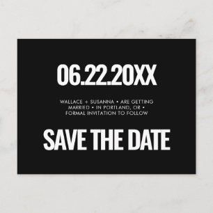 Simple minimalist Save the date Postcard