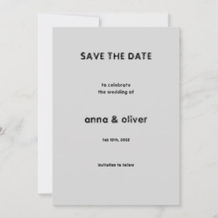 Simple Minimalist Save the Date Wedding Invitation