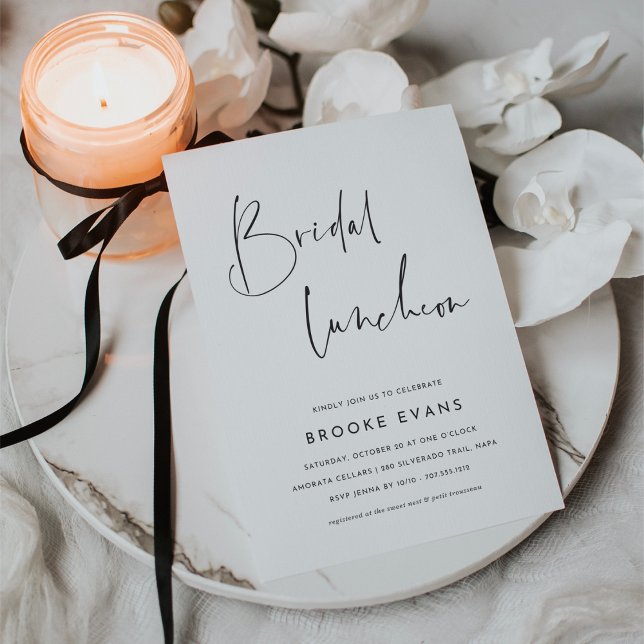 Simple Minimalist Script Bridal Luncheon Invitation (Creator Uploaded)