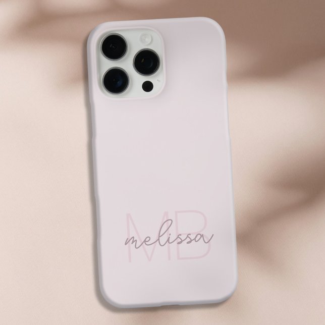 Simple Minimalist Script Initial Monogram Case-Mate iPhone Case (Creator Uploaded)