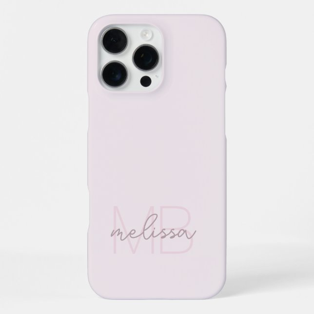 Simple Minimalist Script Initial Monogram iPhone Case (Back)