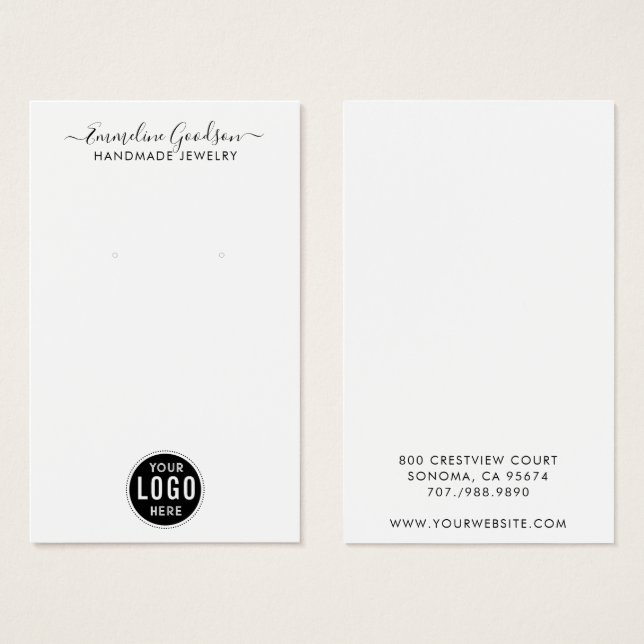 Simple Minimalist Script Logo Display Card (Front & Back)