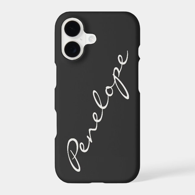 Simple Minimalist Script Name Black Custom Name (Back)