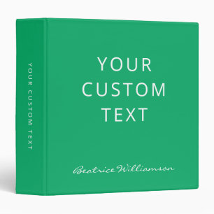 Simple Minimalist Script Name Custom Kelly Green Binder