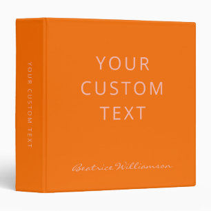 Simple Minimalist Script Name Custom Pink Orange Binder