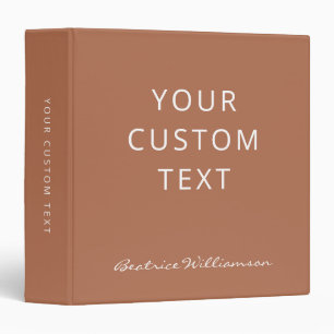 Simple Minimalist Script Name Custom Terracotta Binder