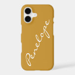 Simple Minimalist Script Name Mustard Custom Name<br><div class="desc">This stylish custom phone case features a simple minimalist design of your name in a beautiful handwritten script lettering in white on an earthy mustard yellow background. Great gift idea!</div>